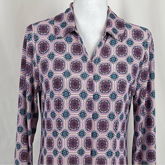 Chico's Purple and Blue Patterned Midi Dress - Picture 2 of 13